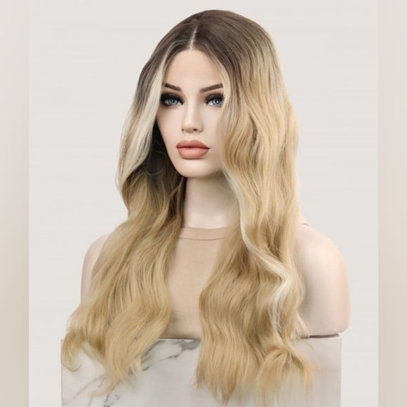 Uniwigs Clara Sunkissed Light Blonde Balayage T-part Synthetic Lace Front Wig - Picture 2 of 4